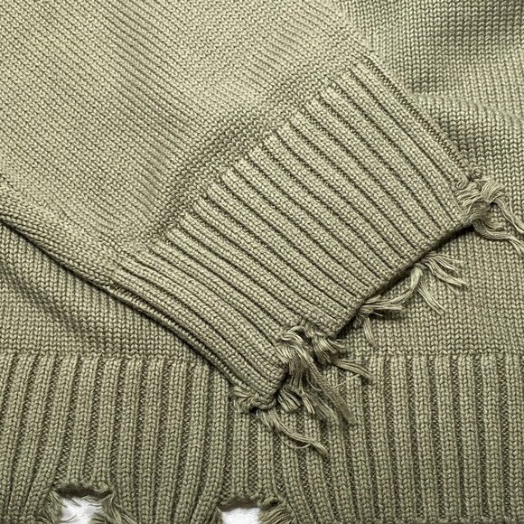 Scuffers Unisex Distressed Knit Sweater with Back Logo - Picture 3 of 8